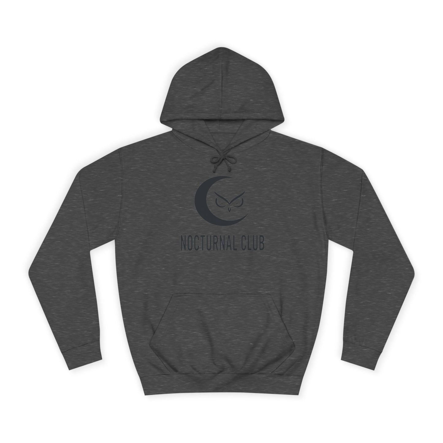 Nocturnal Club Hoodie - Unisex College Apparel with Moon & Waves Design