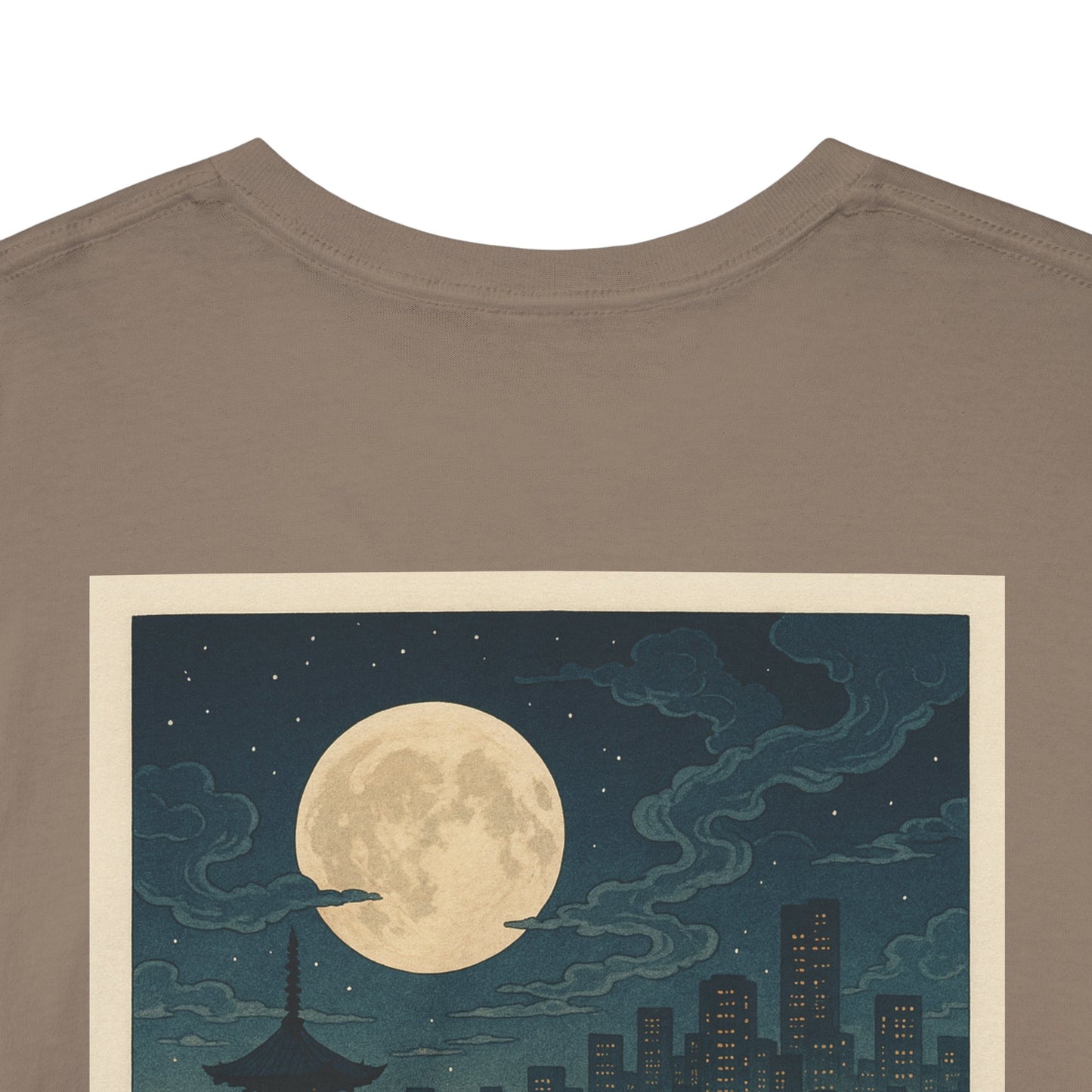Nocturnal Club Unisex Heavy Cotton Tee - Moonlit Urban Scene