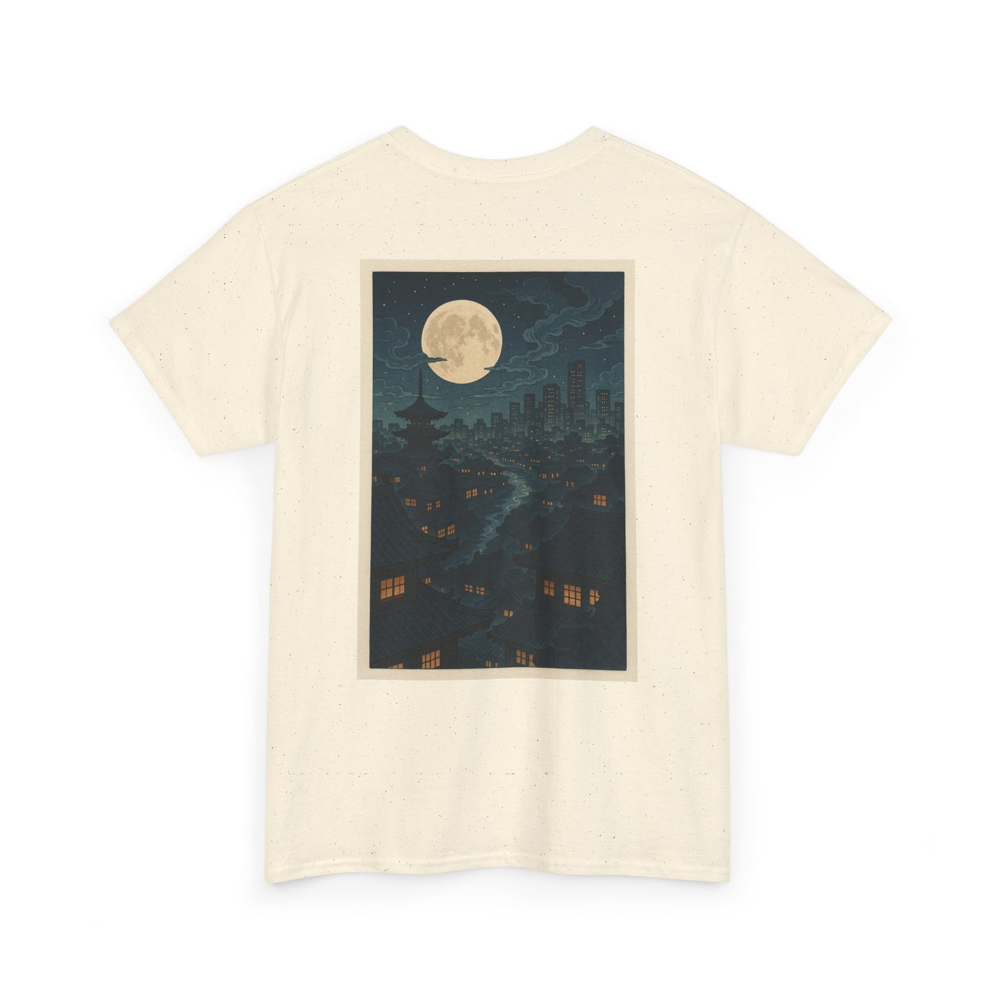 Nocturnal Club Unisex Heavy Cotton Tee - Moonlit Urban Scene