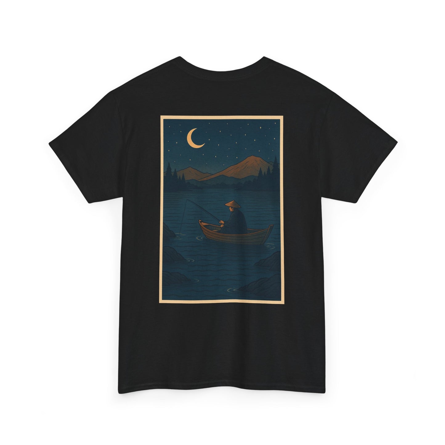 Nocturnal Club Unisex Heavy Cotton T-Shirt - Lonely Fisherman