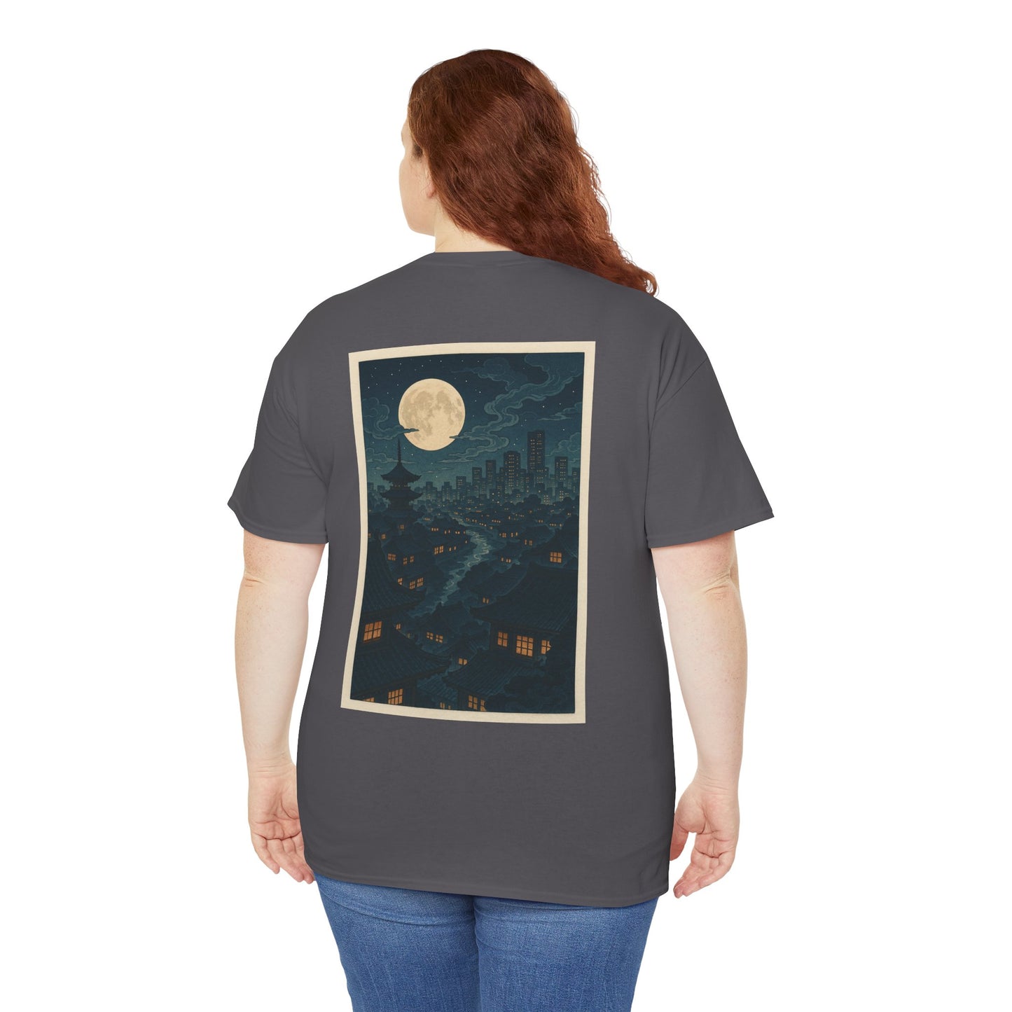Nocturnal Club Unisex Heavy Cotton Tee - Moonlit Urban Scene