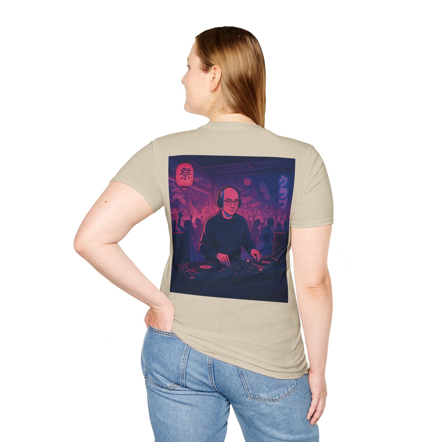 Nocturnal Club Unisex Softstyle T-Shirt - Night Club Disk Jockey