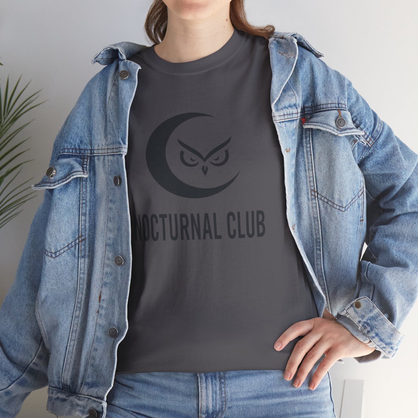 Nocturnal Club Unisex Heavy Cotton Tee - Moonlit Urban Scene