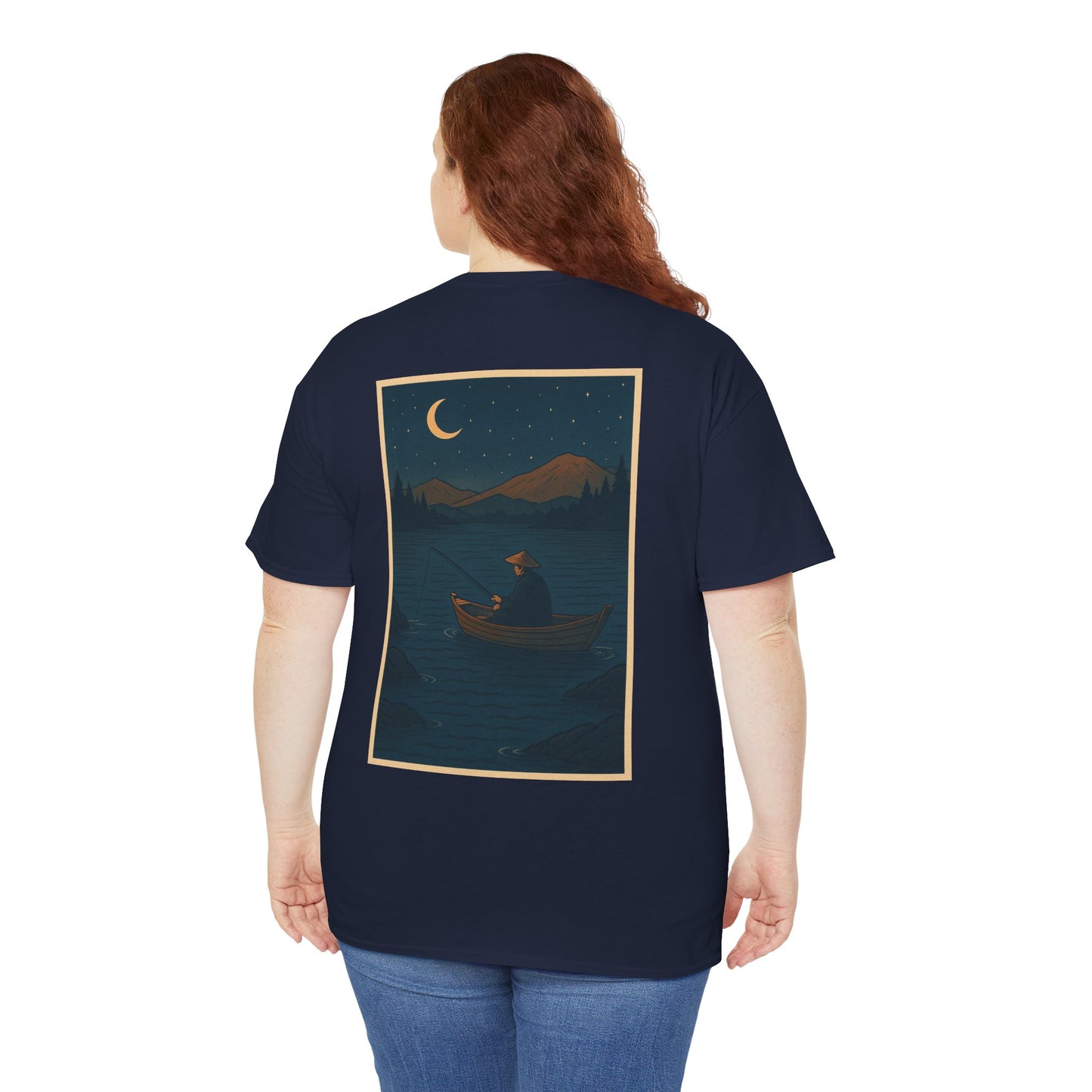 Nocturnal Club Unisex Heavy Cotton T-Shirt - Lonely Fisherman