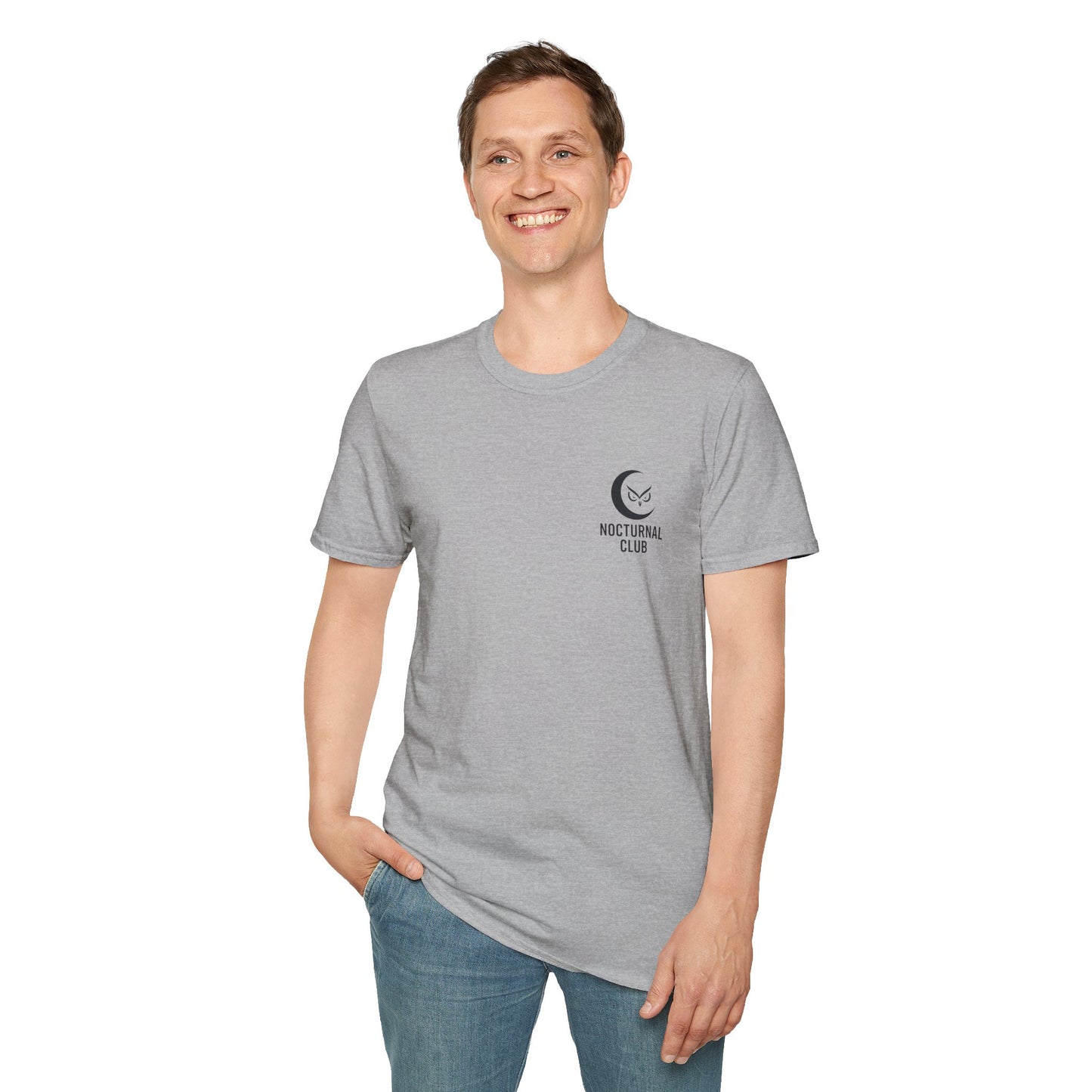 Nocturnal Club Unisex Softstyle T-Shirt - Sad Coffee Man