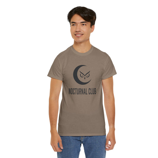 Nocturnal Club Unisex Heavy Cotton Tee - Moonlit Urban Scene